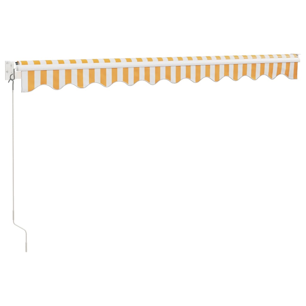 foldemarkise manuel betjening 3x2,5 m stof aluminium gul hvid
