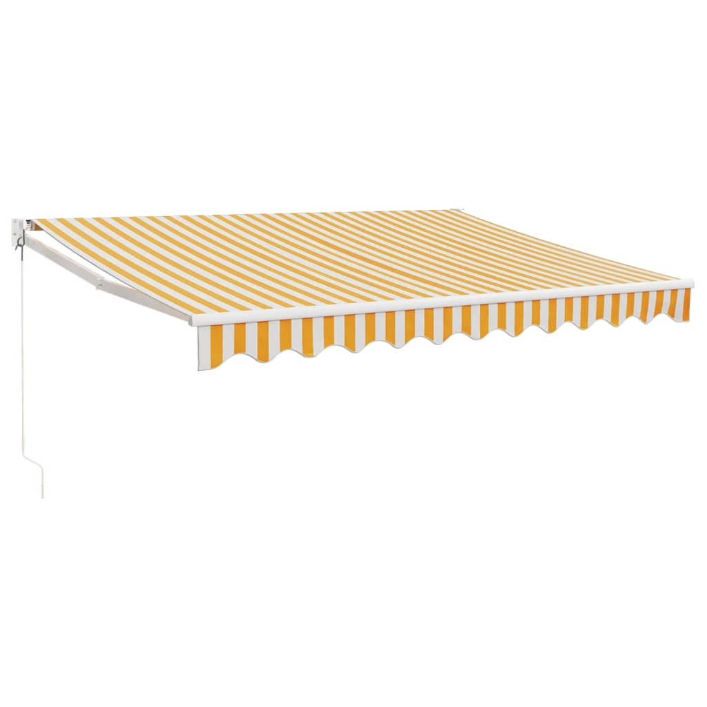 foldemarkise manuel betjening 3,5x2,5 m stof aluminium gul hvid