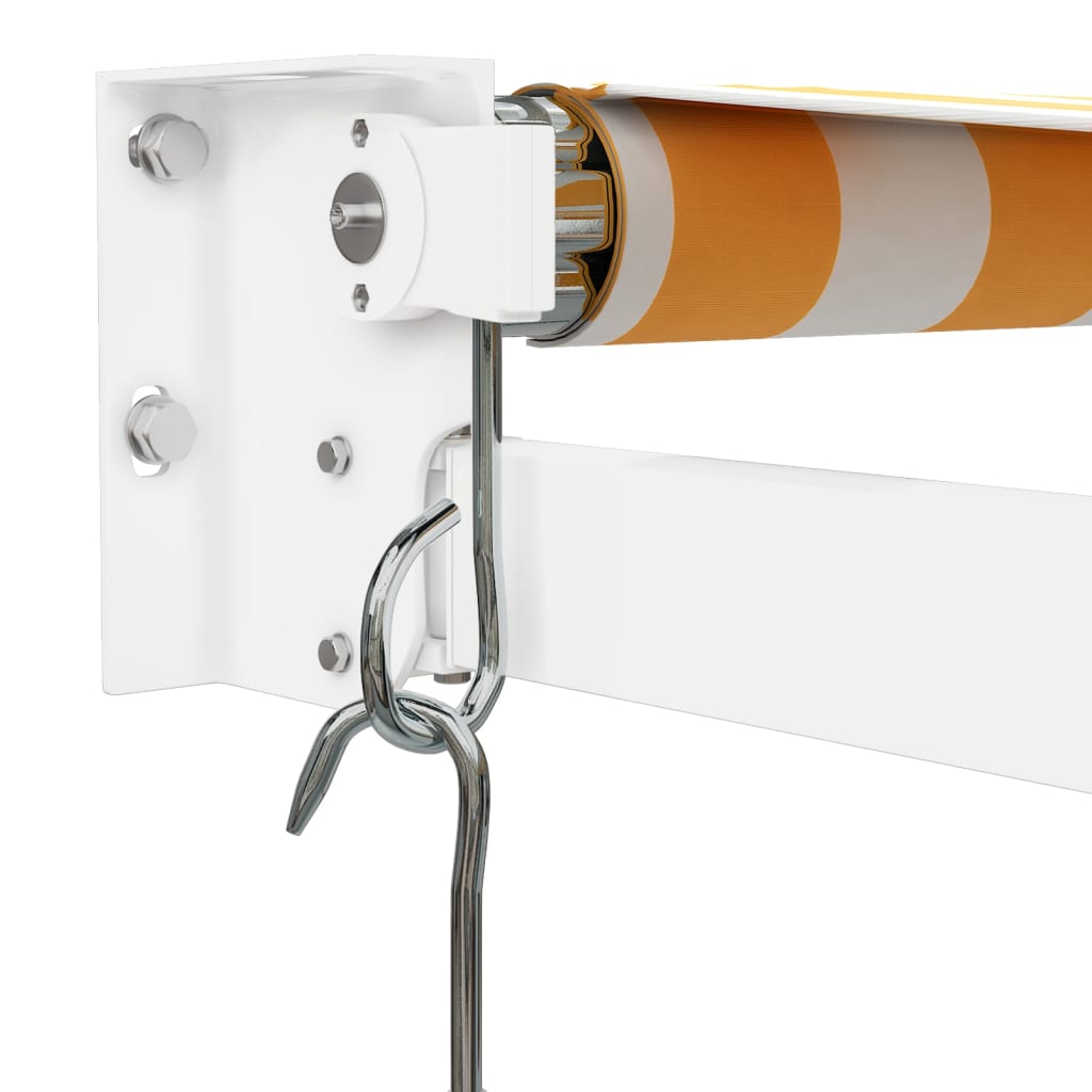 foldemarkise 4,5x3 m stof og aluminium gul og hvid
