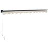foldemarkise manuel betjening 3x2,5 m stof aluminium creme