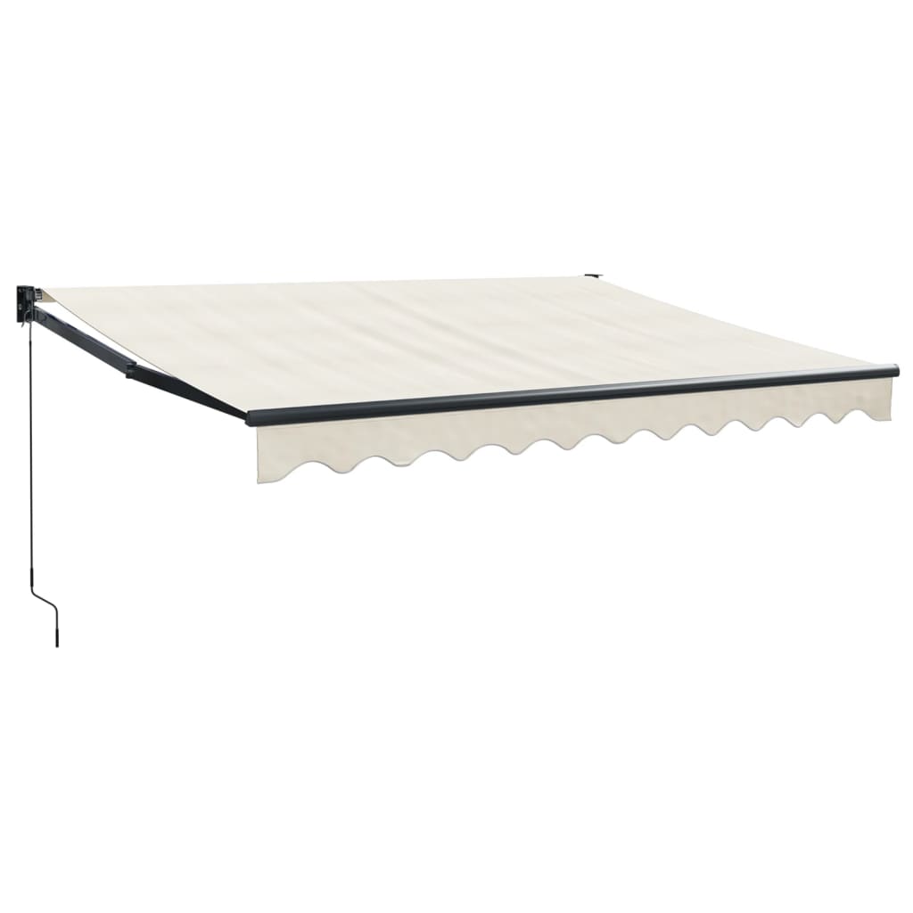 foldemarkise manuel betjening 3,5x2,5 m stof aluminium creme