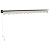 foldemarkise manuel betjening 3,5x2,5 m stof aluminium creme
