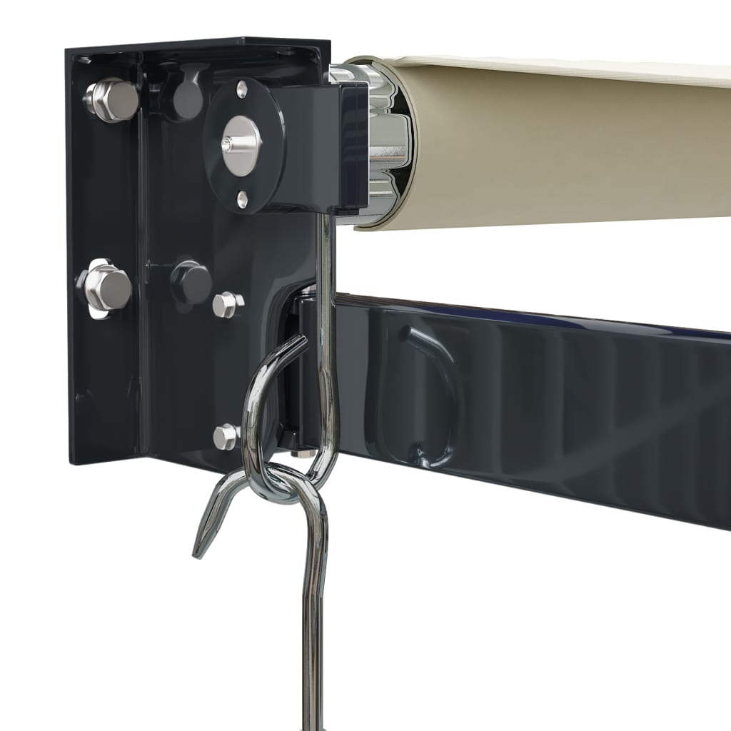 foldemarkise manuel betjening 3,5x2,5 m stof aluminium creme
