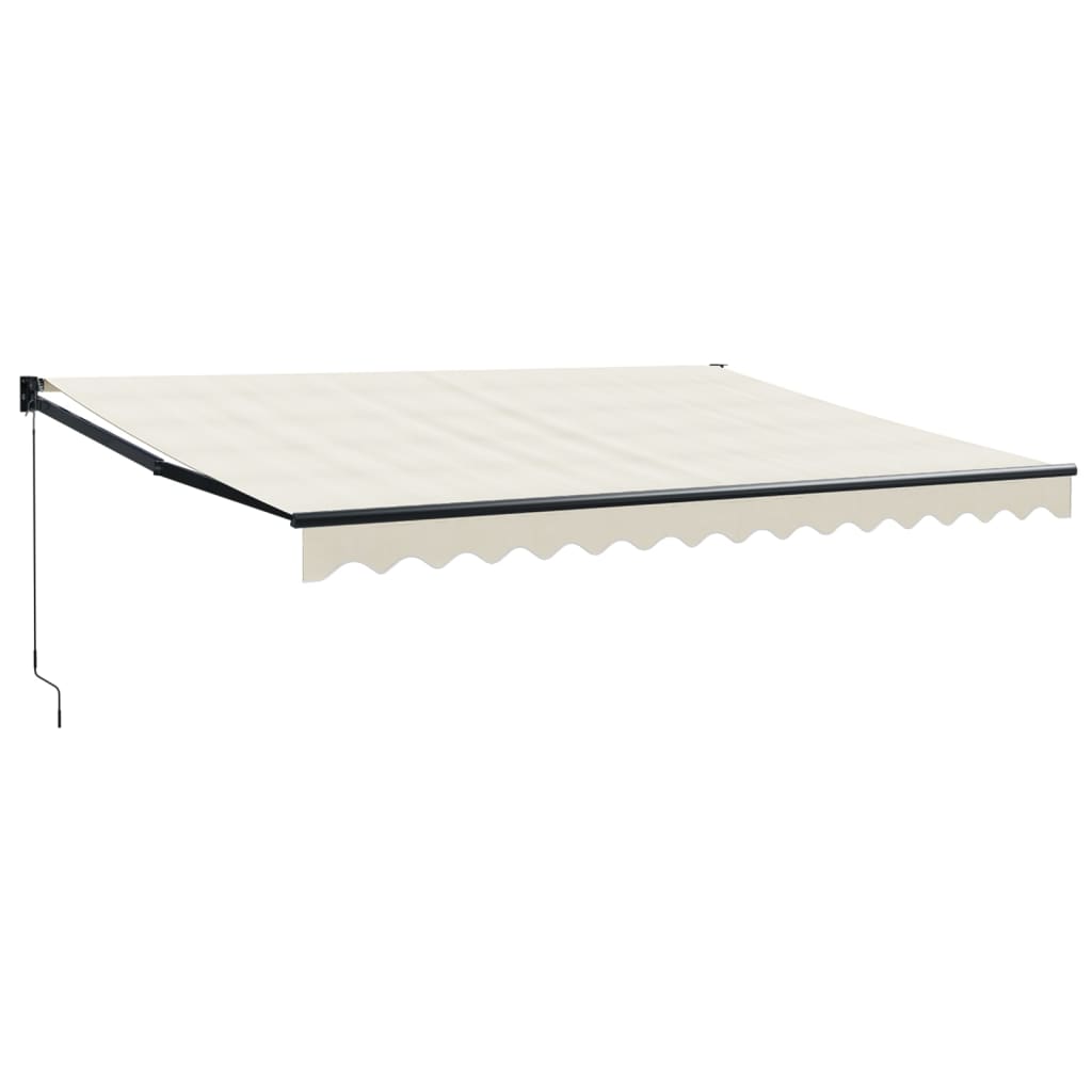foldemarkise manuel betjening 4,5x3 m stof aluminium creme