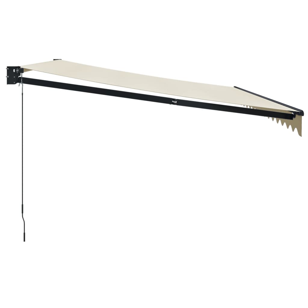 foldemarkise manuel betjening 4,5x3 m stof aluminium creme