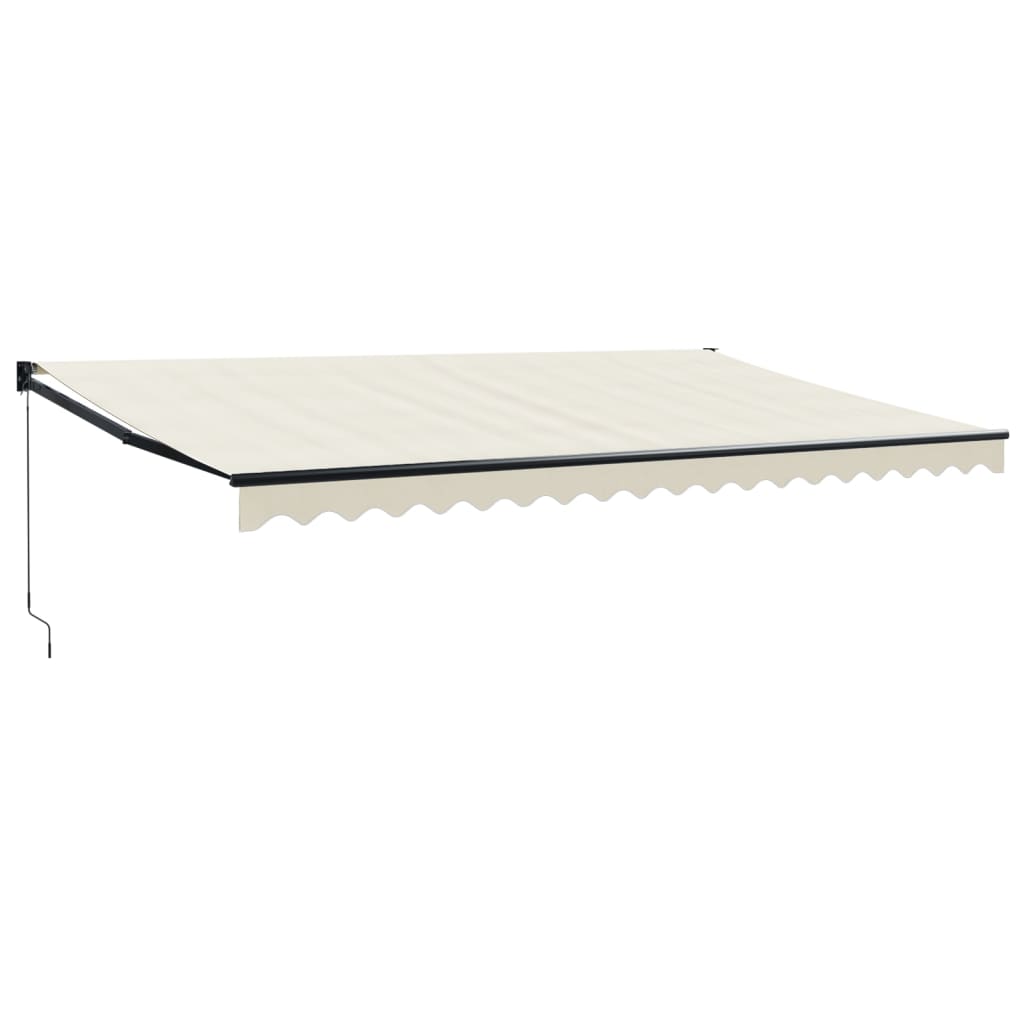 foldemarkise manuel betjening 5x3 m stof aluminium creme