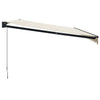 foldemarkise manuel betjening 5x3 m stof aluminium creme