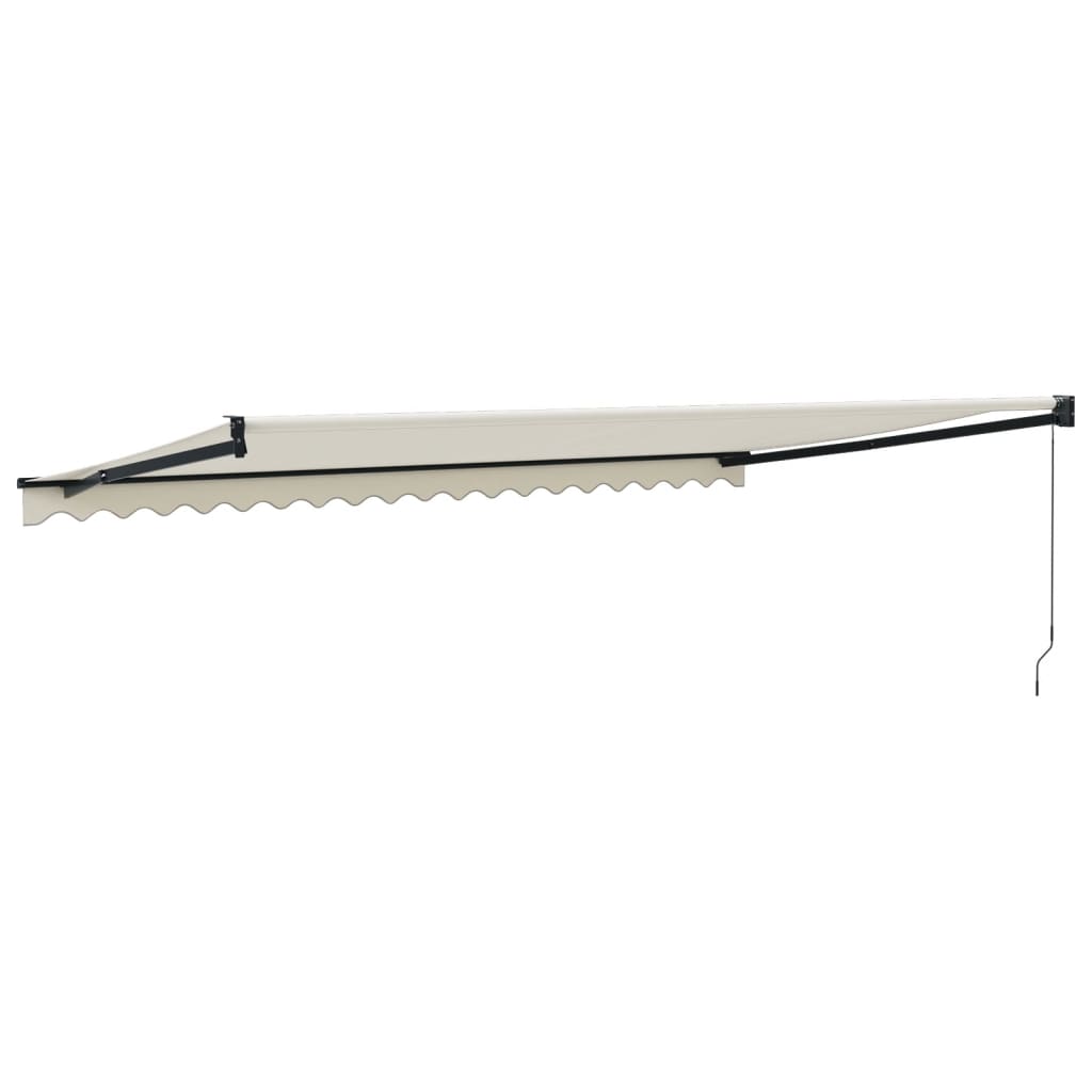 foldemarkise manuel betjening 5x3 m stof aluminium creme