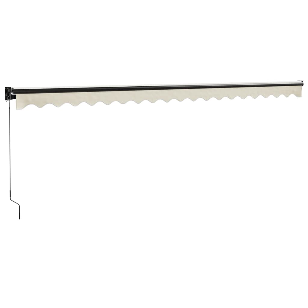 foldemarkise manuel betjening 5x3 m stof aluminium creme