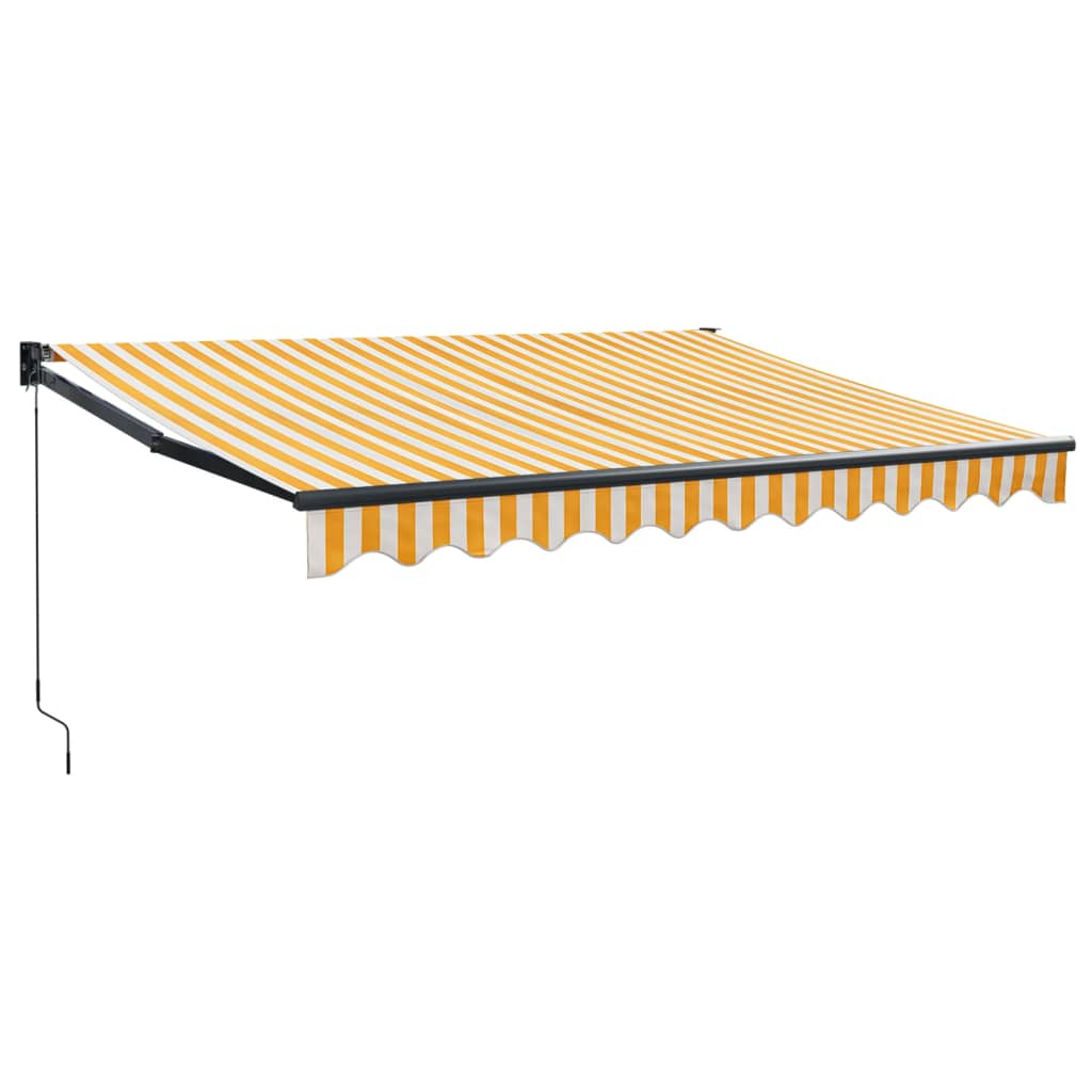 foldemarkise manuel betjening 3,5x2,5 m stof aluminium gul hvid