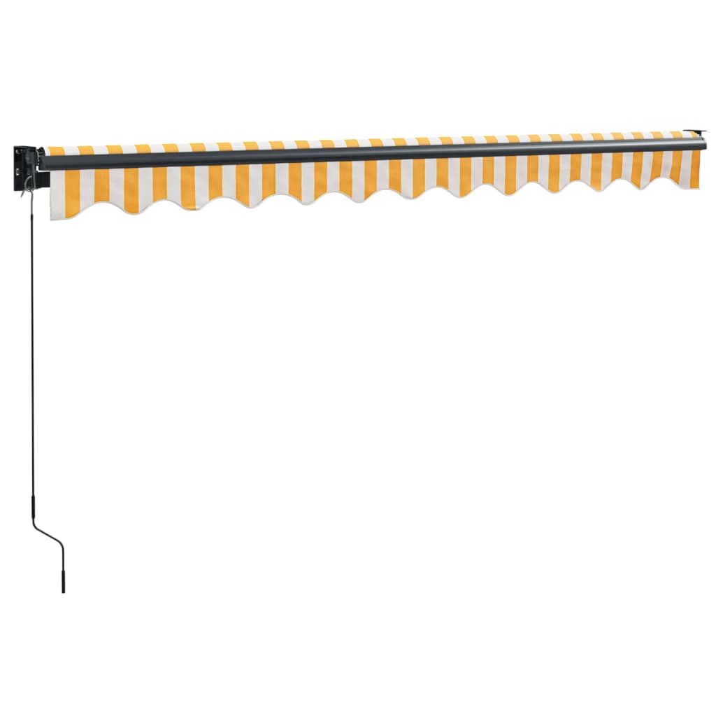 foldemarkise manuel betjening 3,5x2,5 m stof aluminium gul hvid