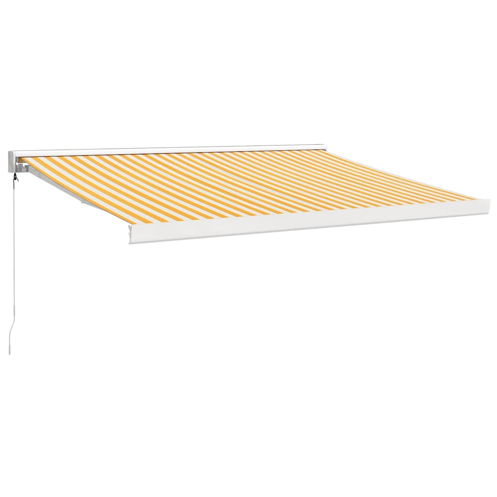 foldemarkise manuel betjening 3x2,5 m stof aluminium gul hvid