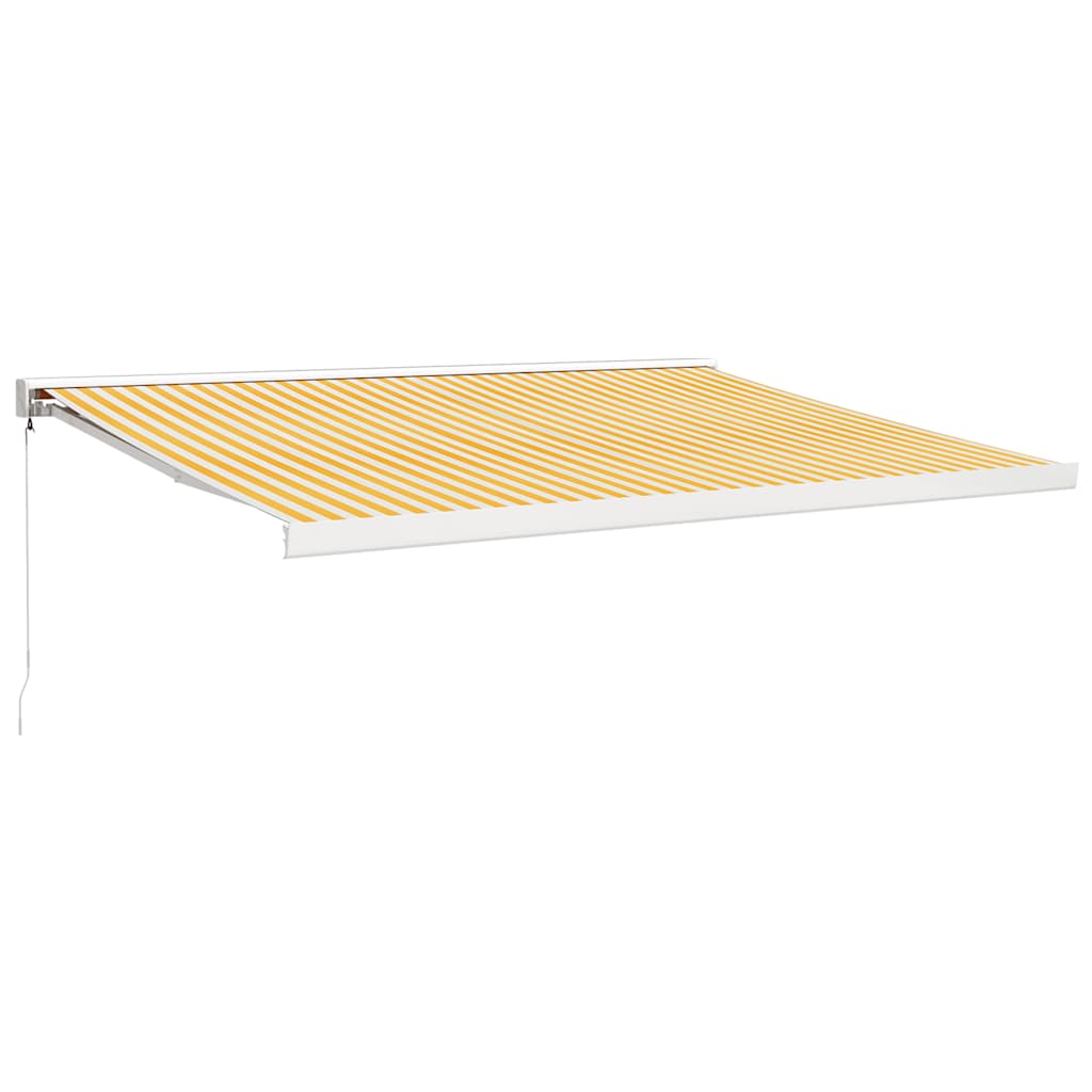 foldemarkise manuel betjening 4x3 m stof aluminium gul hvid