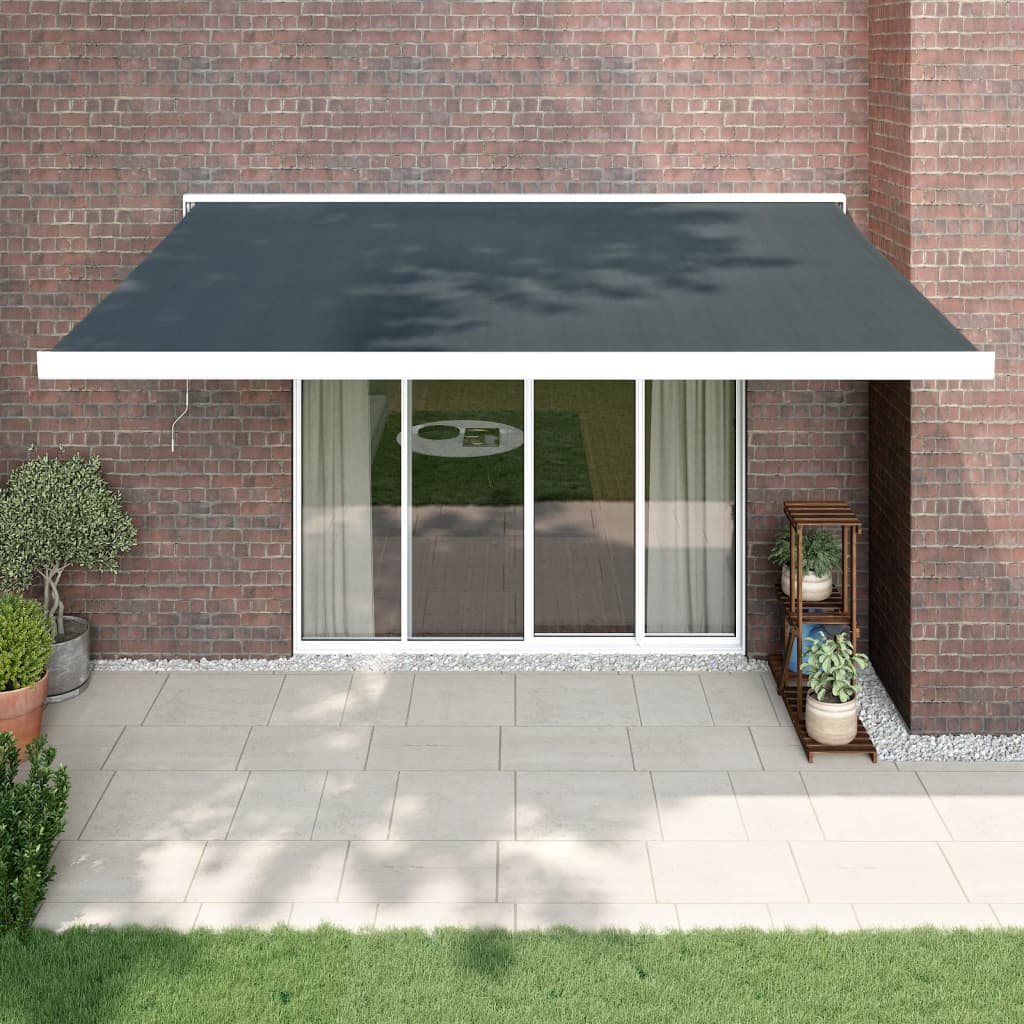 foldemarkise 4x3 m stof og aluminium antracitgrå