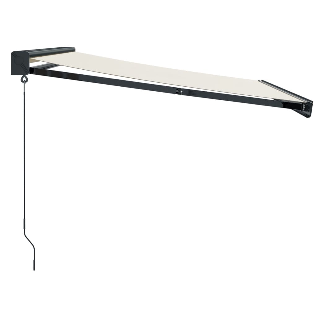 foldemarkise manuel betjening 3,5x2,5 m stof aluminium creme