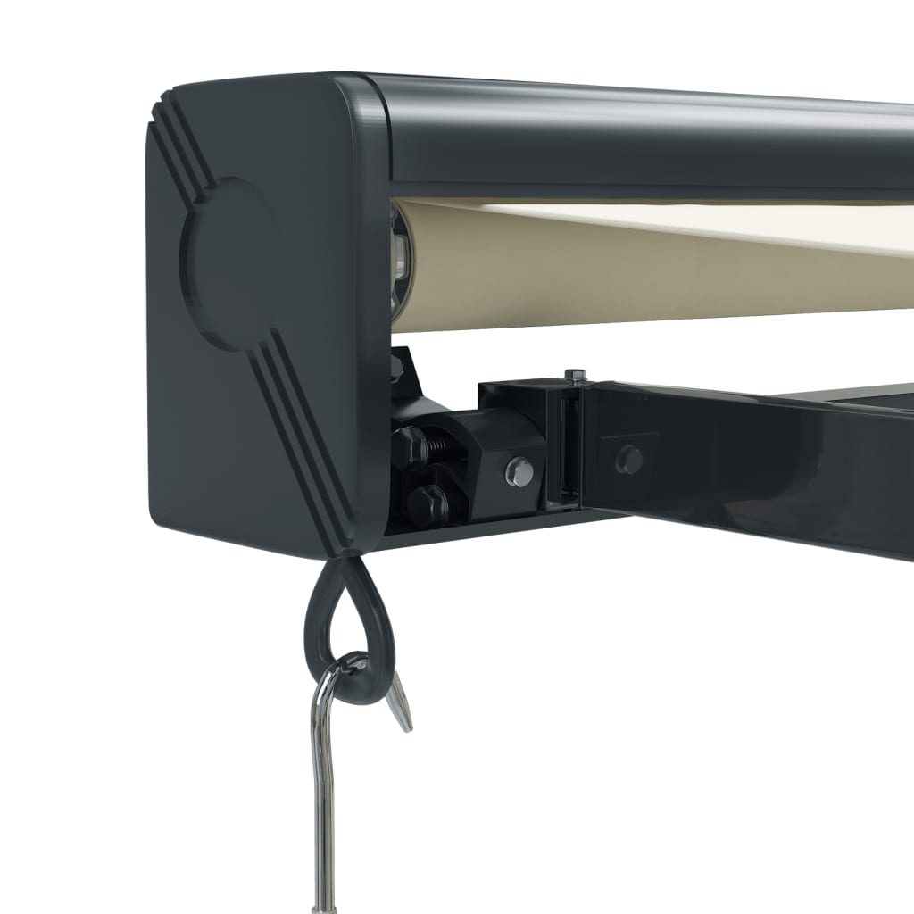 foldemarkise manuel betjening 3,5x2,5 m stof aluminium creme