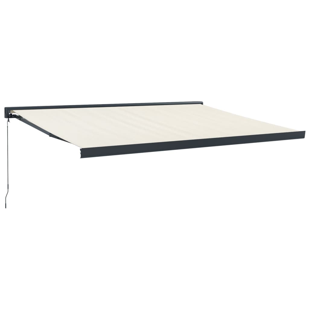 foldemarkise manuel betjening 4x3 m stof aluminium creme