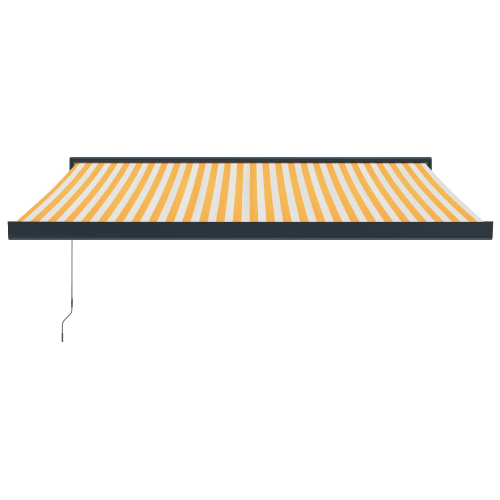 foldemarkise manuel betjening 3x2,5 m stof aluminium gul hvid