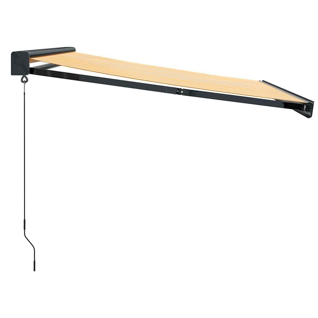foldemarkise manuel betjening 3x2,5 m stof aluminium gul hvid