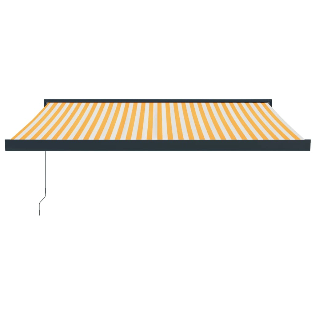 foldemarkise manuel betjening 3,5x2,5 m stof aluminium gul hvid