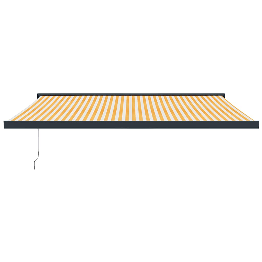 foldemarkise manuel betjening 4x3 m stof aluminium gul hvid