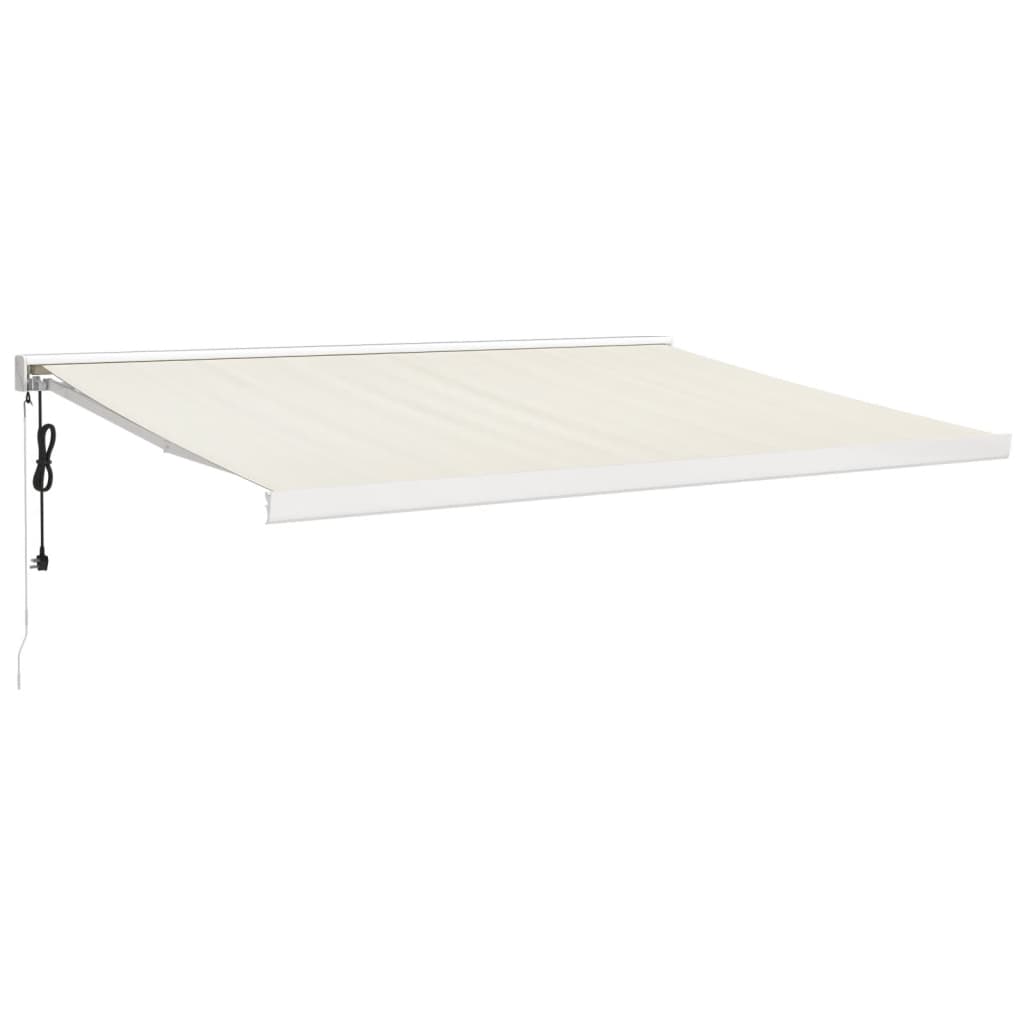 foldemarkise 4x3 m stof og aluminium cremefarvet
