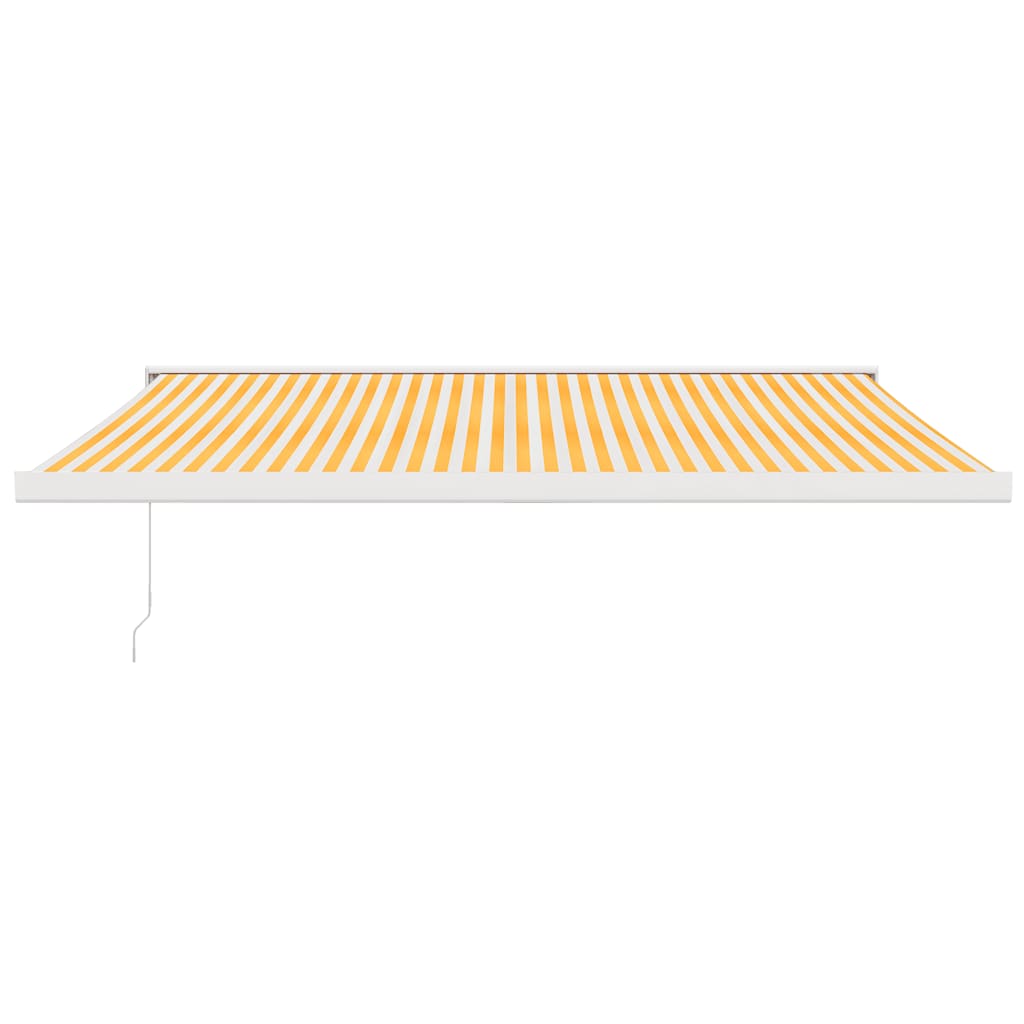foldemarkise 4x3 m stof og aluminium gul og hvid