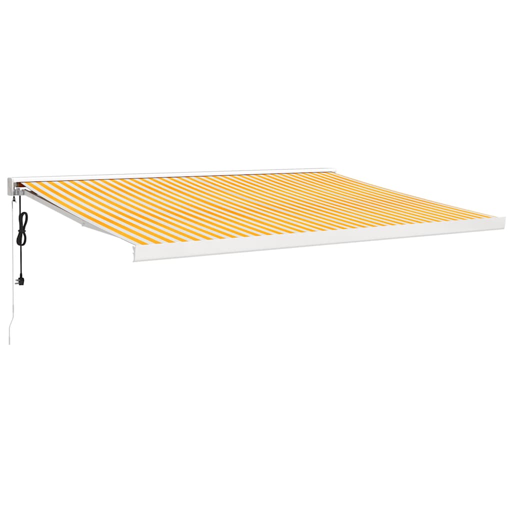 foldemarkise 4,5x3 m stof og aluminium gul og hvid