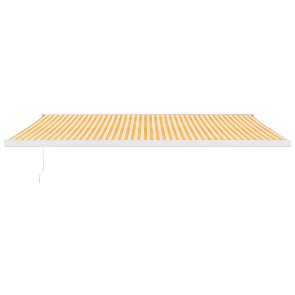 foldemarkise 5x3 m stof og aluminium gul og hvid