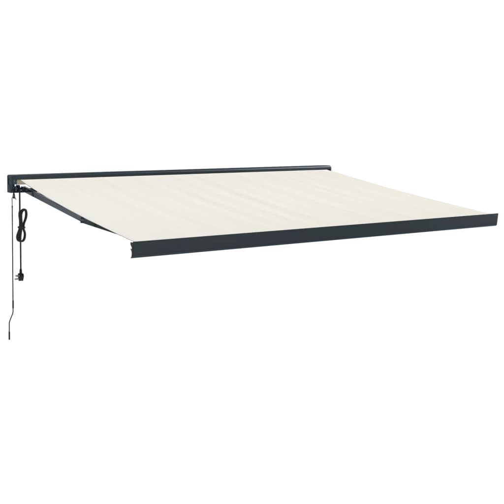 foldemarkise 4x3 m stof og aluminium cremefarvet
