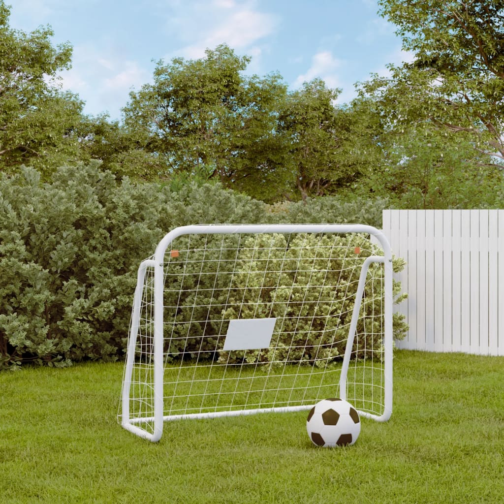 fodboldmål med net 125x96x60 cm stål og polyester hvid