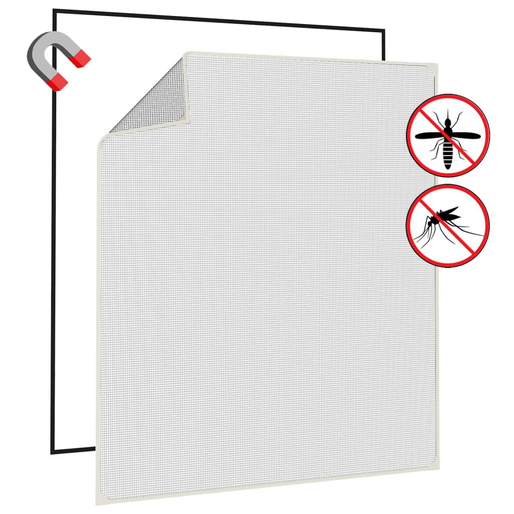 magnetisk insektnet til vinduer 120x140 cm hvid