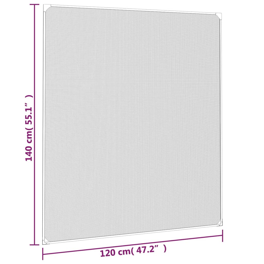 magnetisk insektnet til vinduer 120x140 cm hvid