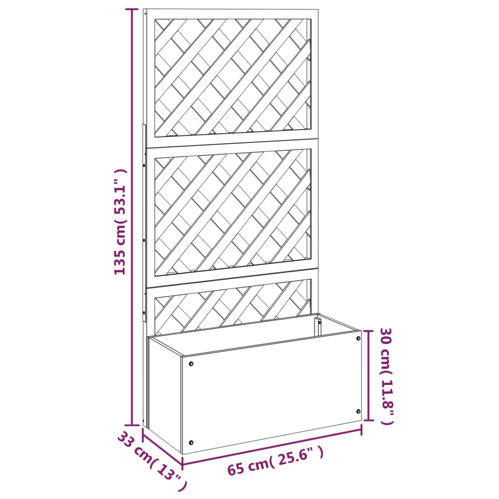 plantekasser med espalier 2 stk. 65x33x135 cm WPC grå