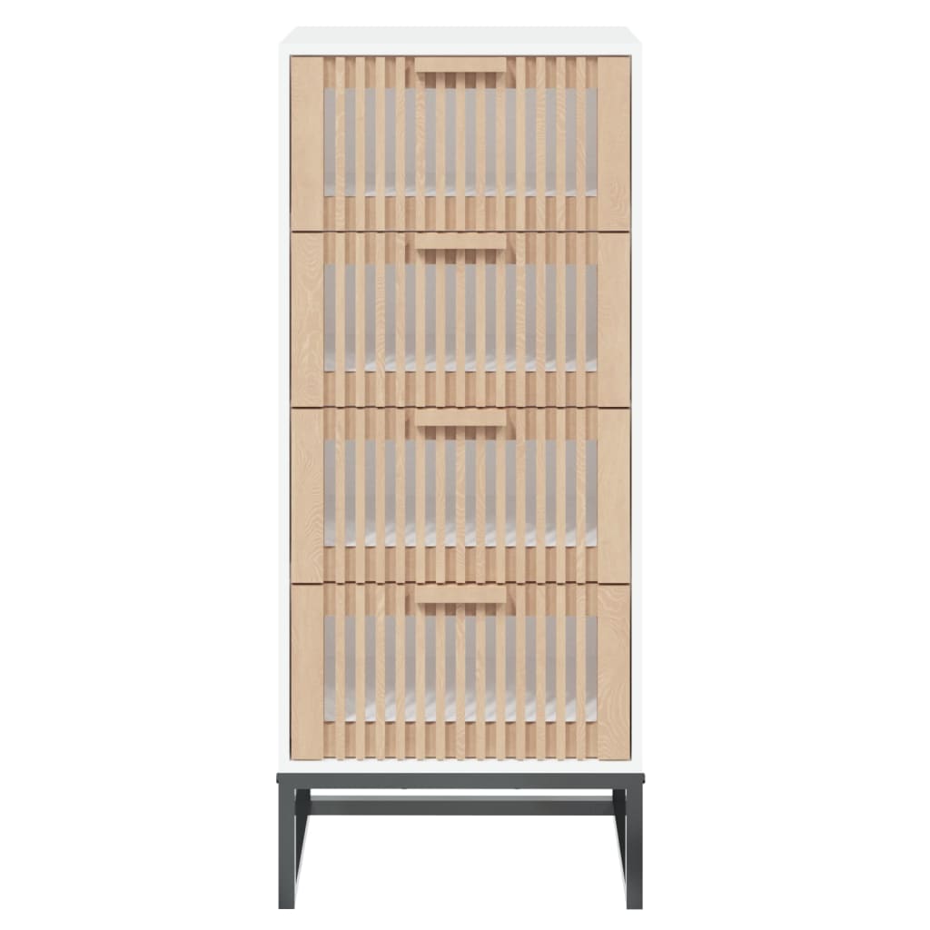 kommode 40x30x95 cm konstrueret træ hvid