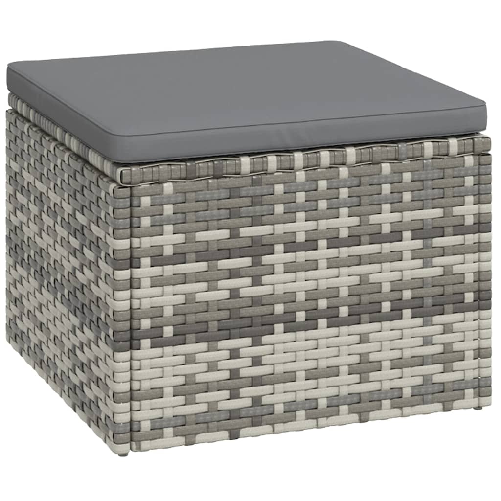 loungesæt til haven 3 dele med hynder polyrattan grå