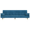 sovesofa med hynder velour blå