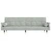 sovesofa med hynder velour lysegrå