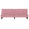 sovesofa med kopholdere velour lyserød