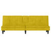 sovesofa med kopholdere velour gul