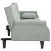 sovesofa med armlæn velour lysegrå