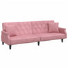 sovesofa med armlæn velour lyserød