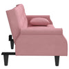 sovesofa med armlæn velour lyserød