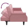 sovesofa med armlæn velour lyserød