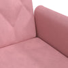 sovesofa med armlæn velour lyserød