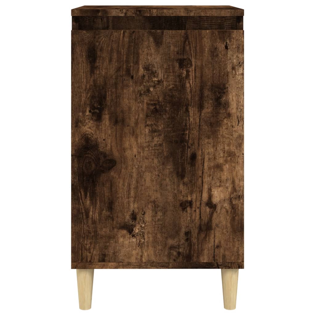 sengebord 40x35x70 cm konstrueret træ røget egetræsfarve