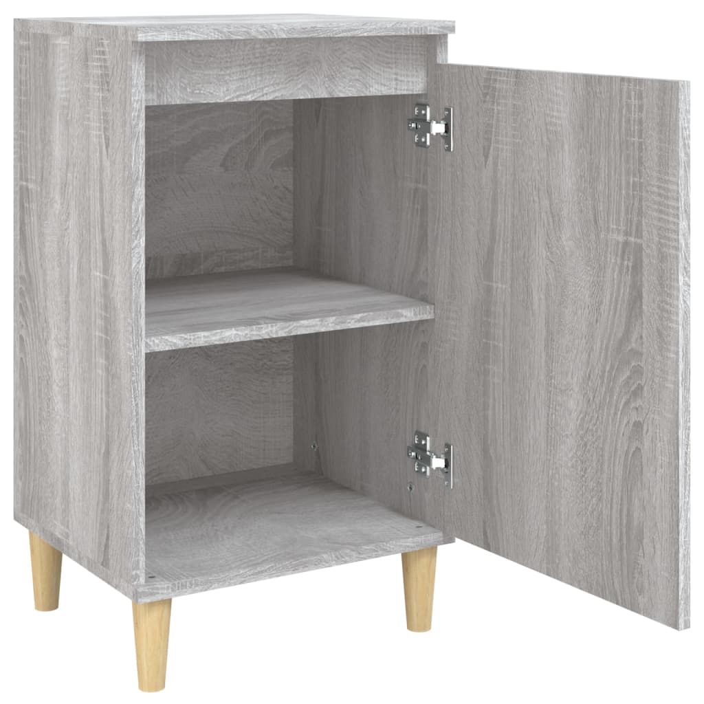 sengeborde 2 stk. 40x35x70 cm konstrueret træ grå sonoma-eg