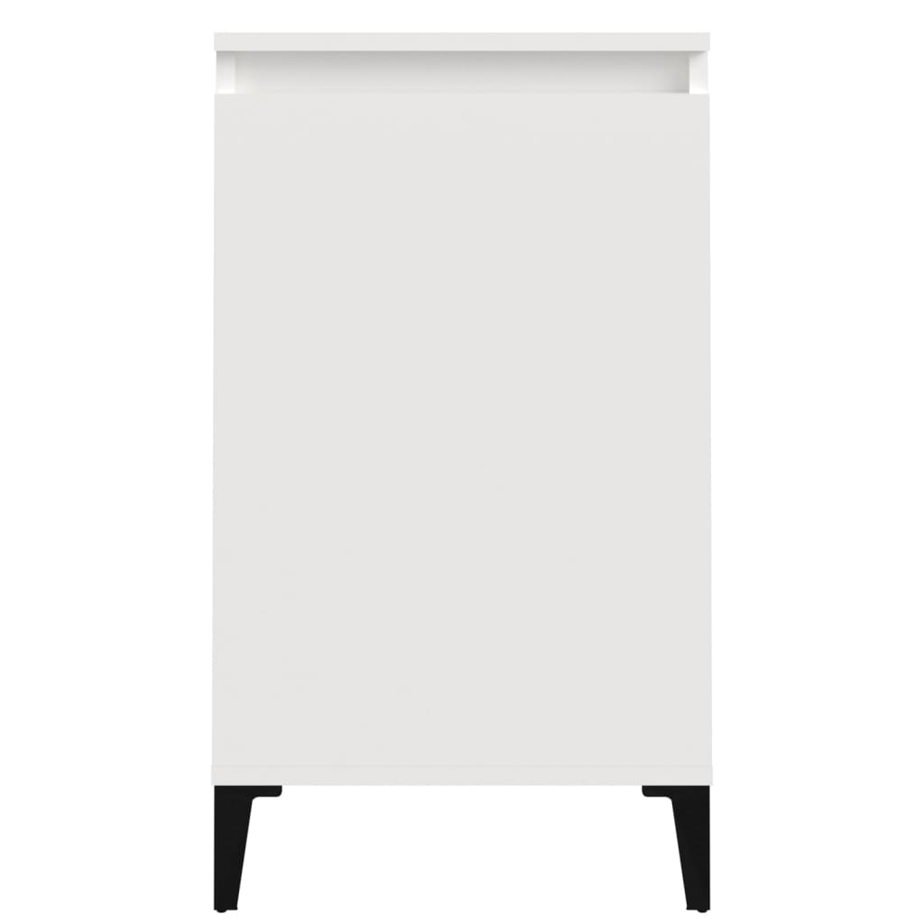 sengebord 40x35x70 cm konstrueret træ hvid højglans