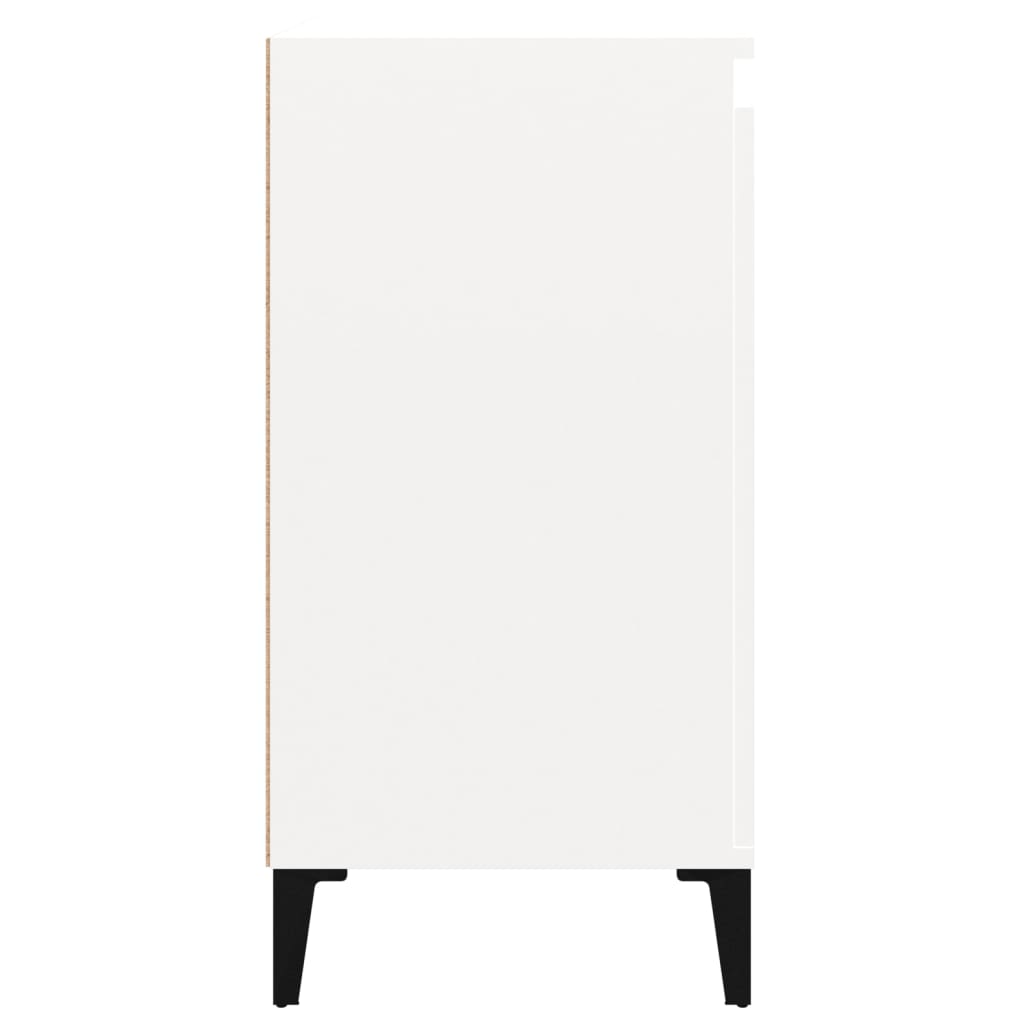 sengebord 40x35x70 cm konstrueret træ hvid højglans