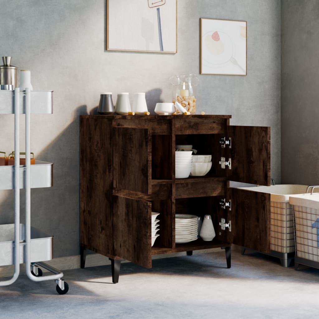 skænk 60x35x70 cm konstrueret træ røget egetræsfarve